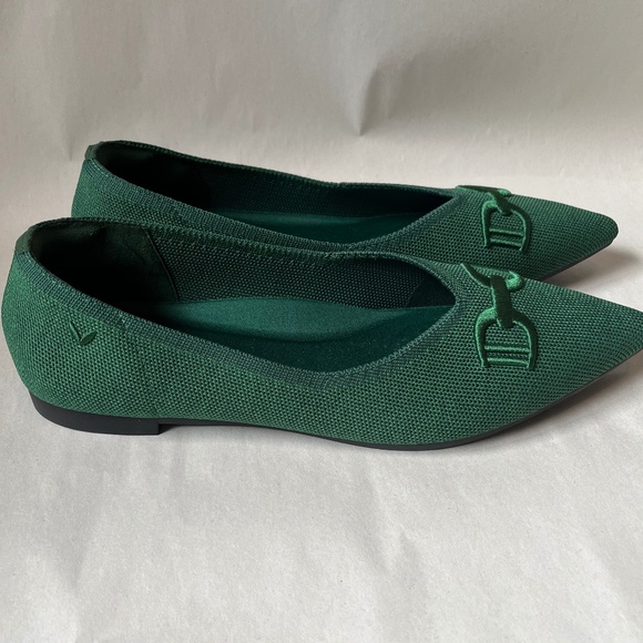 VIVAIA Forest Green Pointed-Toe Embordered Buckle Casual Flats Shoes Ena 2.0 - Picture 9 of 16